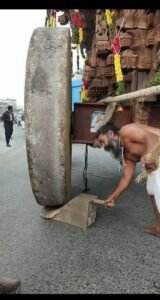 wooden block under temple car